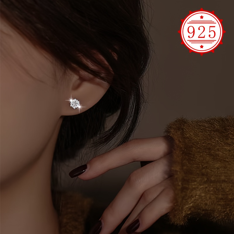 925 Silver Snowflake Earrings Set - Elegant Hypoallergenic Design